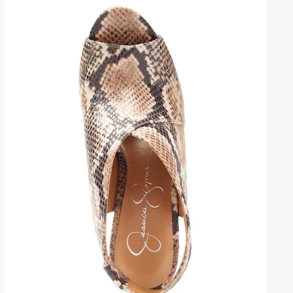 Jessica Simpson Baja Snake Embossed Jelinsia Wrap Open-Toe Bootie NWT - Picture 2 of 6